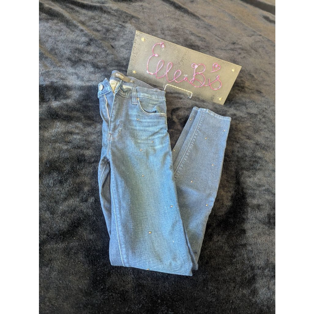 EUC Hudson Los Angeles Dark Wash Skinny Jean with Embellishments 25